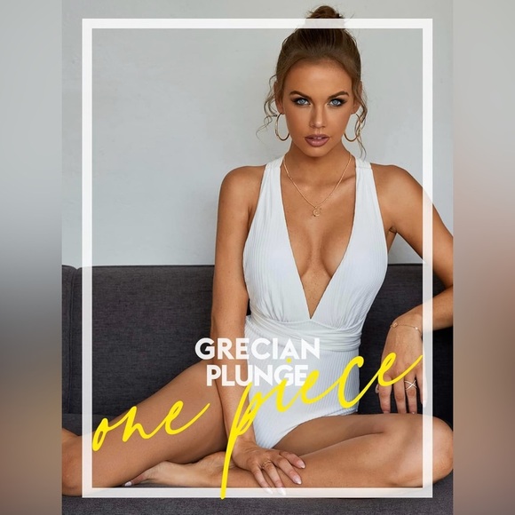 Swimsuit High Waisted Bathing Suit Monokini Floral Print Cutout Racerback Zip Up - Picture 7 of 8